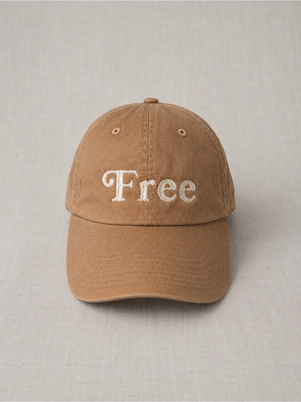 Aritzia Wilfred Peach Embroidered "Free" Baseball Cap